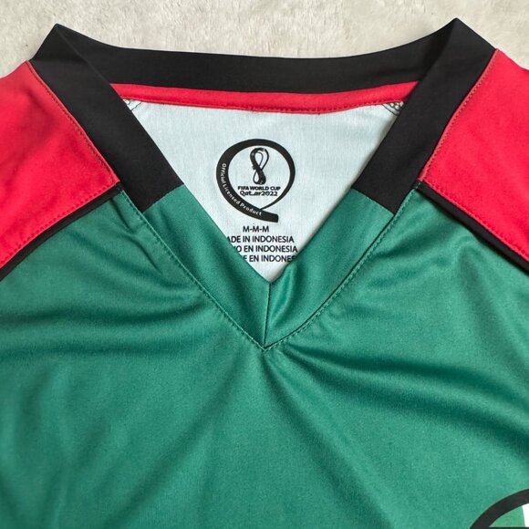 Official FIFA World Cup Qatar 2022 Mexico Long Sleeve Jersey green red sz medium - Picture 9 of 16